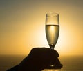 Champange at sunset Royalty Free Stock Photo