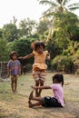 CHAMPASAK, LAOS - FEBRUARY 26 : Unidentified Children of Laos pl Royalty Free Stock Photo