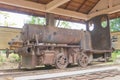 Steam Locomotive at Don Khon in 4000 islands, Champasak, Laos. The remains of the first railway in Laos,