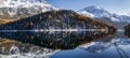 The Champfer Lake at the St. Moritz with crystal clear reflection