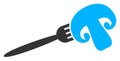 Champignon Fork Vector Icon Illustration