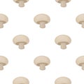 Champignon icon in cartoon style isolated on white background. Mushroom pattern stock vector illustration. Royalty Free Stock Photo