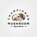 Champignon mushroom logo vintage vector illustration design Royalty Free Stock Photo