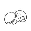 Champignon mushrooms vegetable outline icon