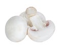 Champignon mushrooms on white Royalty Free Stock Photo