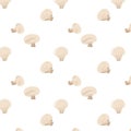 Champignon Musrooms editable pattern on white color background.