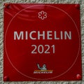 One Star Michelin Guide plaque at award-winning Restaurant Le Royal at the Royal Champagne Hotel and Spa in Champillon, Champagne