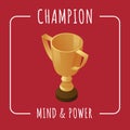 Champion banner design template. Mind and power vector concept with text space. Royalty Free Stock Photo