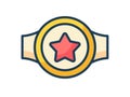 Champion belt single isolated icon with filled line style