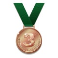 Champion bronze medal with with green ribbon.