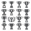 Champion cup icon set on white background Royalty Free Stock Photo