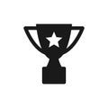 Champion cup with star black isolated vector icon Royalty Free Stock Photo