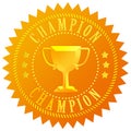 Champion gold seal Royalty Free Stock Photo