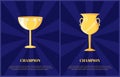 Champion Golden Trophy Cup Vector Illustration