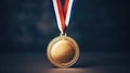 Champion golden trophy for winner background. Success and achievement concept. Sport and cup award theme Royalty Free Stock Photo