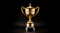 Champion golden trophy for winner background. Success and achievement concept. Sport and cup award theme Royalty Free Stock Photo