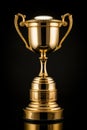 Champion golden trophy for winner background. Success and achievement concept. Sport and cup award theme Royalty Free Stock Photo