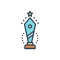 Color illustration icon for Champion, winner and trophy