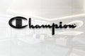 Champion on glossy office wall realistic texture