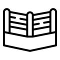 Champion knockout icon outline vector. Boxing arena