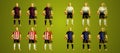 Champion`s league group B, Soccer players colorful uniforms, 4 t