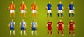 Champion`s league group D, Soccer players colorful uniforms, 4 t