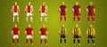 Champion`s league group E, Soccer players colorful uniforms, 4 t