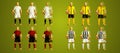 Champion`s league group H, Soccer players colorful uniforms, 4 t