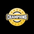 Champion sports league logo emblem badge graphic typography