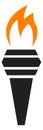 Champion torch icon. Sport success flame logo