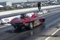 Corvette drag car at the starting line on the track Royalty Free Stock Photo