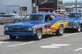 Drag cars in the line