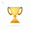 Winner gold trophy cup icon. Champions Cup. Isolated vector illustration. Royalty Free Stock Photo