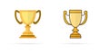 Winner gold trophy cup icon set. Champions Cup. Isolated vector illustration. Royalty Free Stock Photo