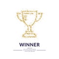 The champions Cup. Sports trophy, a prize to the winner. Royalty Free Stock Photo