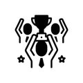 Black solid icon for Champions, winner and champion Royalty Free Stock Photo