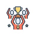 Color illustration icon for Champions, winner and achievement