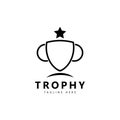 Champions trophy for winner award logo design inspiration.