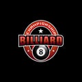 Championship billiard logo template design vector