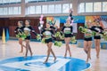 Championship of the city of Kamenskoye in cheerleading among solos, duets and teams Royalty Free Stock Photo
