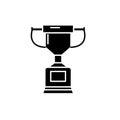 Championship cup black icon, vector sign on isolated background. Championship cup concept symbol, illustration Royalty Free Stock Photo