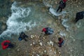 Championship River Rock Skipping Contest Royalty Free Stock Photo