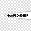 Championship sign with colour confetti. Vector paper illustration Royalty Free Stock Photo