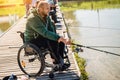 Championship in sports fishing among people with disabilities.