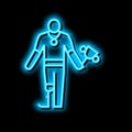 championship winner handicapped athlete neon glow icon illustration Royalty Free Stock Photo