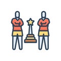 Color illustration icon for Championships, winner and trophy