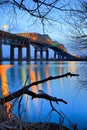 Champlain bridge before sunset