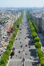 Champs Elysees avenue in Paris Royalty Free Stock Photo