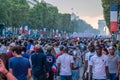 Champs Elysees Avenue in Paris after the 2018 World Cup Royalty Free Stock Photo