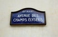 Champs Elysees avenue street sign in Paris Royalty Free Stock Photo